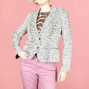 Carlisle animal print white & black leopard blazer